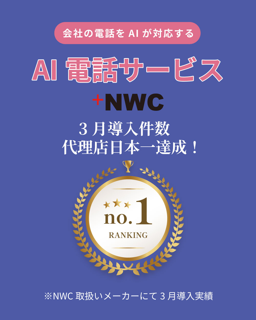 AI電話導入件数　3月日本一